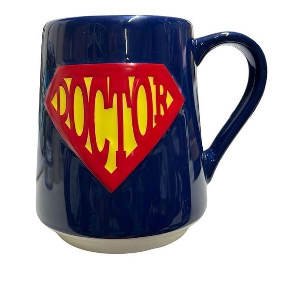 Doctor Superman Logo Mug Large Volcano Pyramid Coffee Tea Cup By Tag - Picture 1 of 5